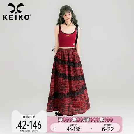 KEIKO 韩系吊带小背心女2024夏季甜辣打揽高弹修身显瘦无袖上衣商品大图