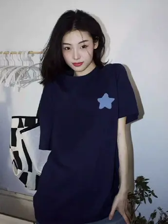 美式高街复古短袖t恤女大码胖妹妹夏季oversize潮半袖上衣2-300斤商品大图