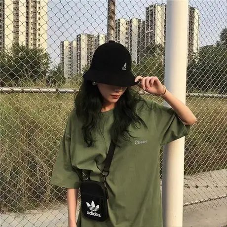 2023夏季新款情侣装体恤设计感小众上衣服宽松短袖正肩t恤女ins潮商品大图