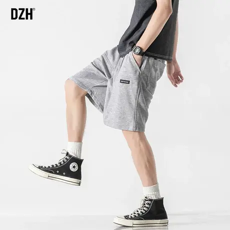 男生日系灰色裤子男短裤夏季潮男裤2023新款休闲运动裤宽松5分裤商品大图