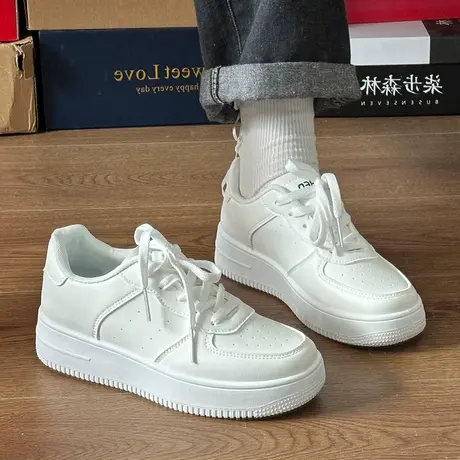 人本小白鞋女鞋2025新款秋季厚底百搭休闲鞋小众韩版轻便运动板鞋商品大图