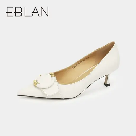 伊伴女鞋春季单鞋时尚尖头细跟猫跟通勤百搭舒适浅口鞋低跟鞋商品大图