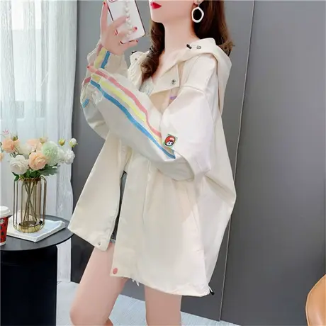 宽松慵懒风休闲百搭工装外套女2022新款秋季韩版学院风设计感上衣商品大图