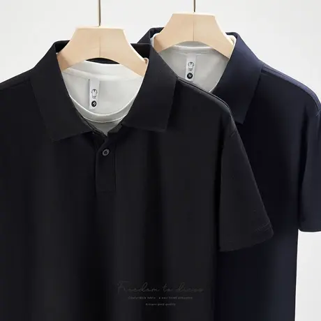 【冰丝Sorona】凉感假两件男士polo衫2025夏季7A抑菌防晒短袖t恤图片