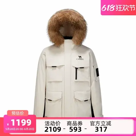 骆驼女装工装羽绒服加厚冬季新款大毛领派客服羽绒外套商品大图