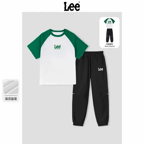 Lee童装儿童套装男童夏装2025新款大童美式时尚短袖男孩休闲衣服图片