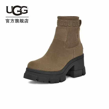 UGG秋季新款女士舒适休闲纯色厚底粗跟时尚短筒切尔西靴 1143851商品大图