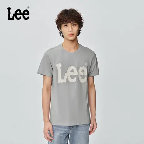 Lee商场同款25秋冬新品标准版圆领大Logo印花设计男短袖T恤休闲商品大图