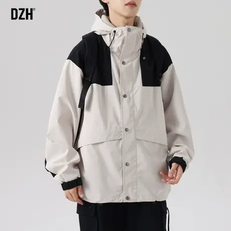 男士软壳冲锋衣高级感休闲工装外套男春秋男装2023新款秋装登山服商品大图