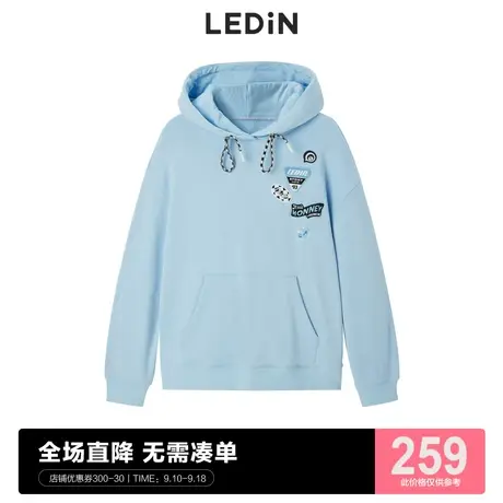 乐町机车贴标连帽卫衣街头潮酷赛车设计感C1BFC4502图片