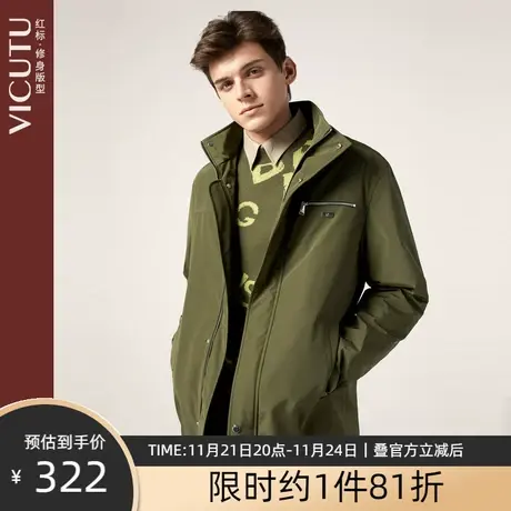 VICUTU/威可多商场同款男士棉服时尚立领防风保暖新款修身棉衣商品大图