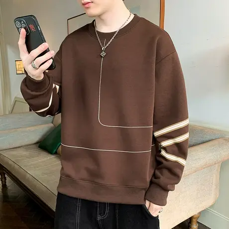 春秋装卫衣男圆领上衣青少年长袖T恤韩版外套春季打底衫潮流男装商品大图