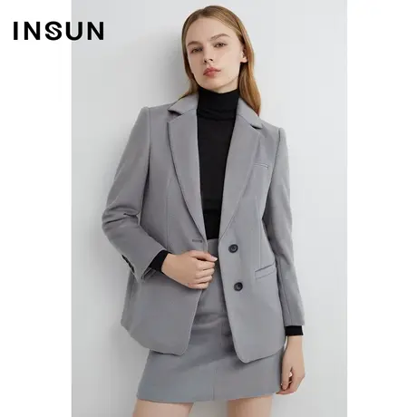 INSUN恩裳冬季挺括宽松西装外套商品大图