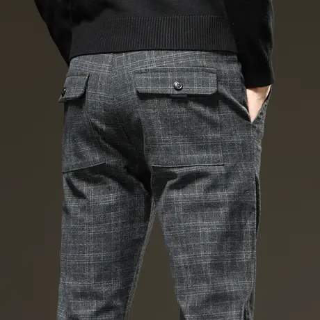 春秋款格子格纹西裤子男士休闲长裤直筒宽松商务正装西装裤秋冬款商品大图