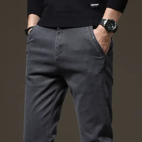 冬季秋冬款休闲裤男士修身小脚春季2024新款西裤男裤子小直筒商务商品大图