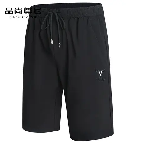 男士夏季裤子运动休闲短裤外穿轻薄速干弹力直筒中裤中老年爸爸装图片