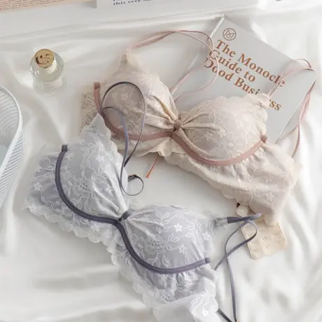 调整型内衣女小胸聚拢胸罩上托无钢圈收副乳防下垂少女文胸套装薄图片