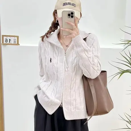 春装新款小个子针织开衫毛衣女秋冬新款2024洋气针织衫宽松女外套商品大图