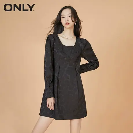 【tvb识货专属】ONLY奥莱夏季收腰泡泡袖短款U领长袖印花连衣裙女图片