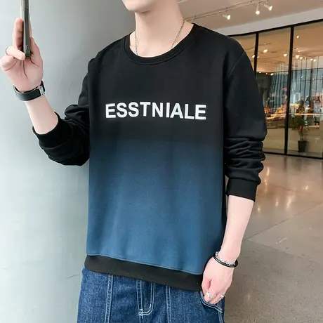 春秋季新款圆领男学生棉卫衣青春潮流宽松时尚长袖T恤青少年上衣商品大图