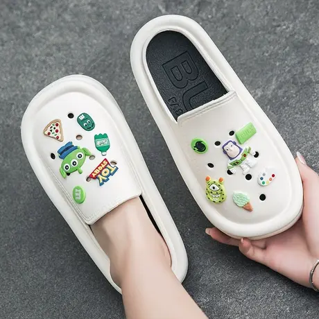 松糕洞洞鞋女款凉鞋办公室包头沙滩EVA增高可爱半拖鞋懒人一脚蹬商品大图