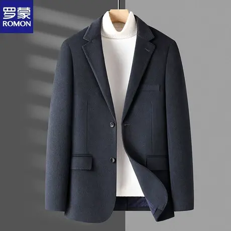 罗蒙高档中青年桑蚕丝羊绒西服男士商务休闲羊毛呢子单件小西装潮图片