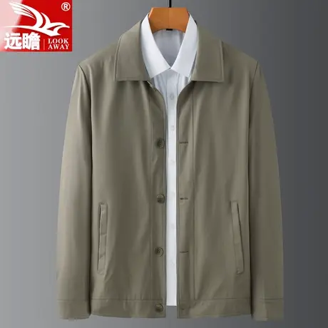 中老年男士秋季翻领防风外套春秋商务休闲爸爸装行政夹克上衣男款商品大图
