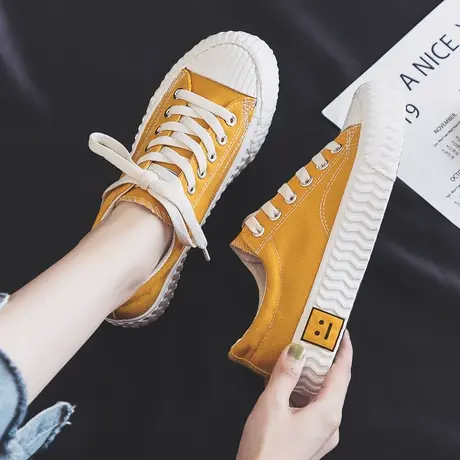 春鞋帆布鞋女2023新款泫雅风板鞋韩版鞋子百搭布鞋饼干鞋女鞋潮鞋商品大图