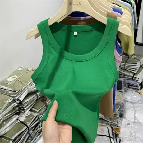 2024春夏宽肩带吊带背心女瑜伽内搭外穿防走光遮副乳修身显瘦上衣商品大图