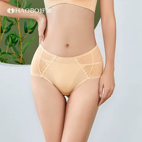 好波内裤春夏新品女士大码内裤中腰三角裤蕾丝性感女小裤HD2313商品大图