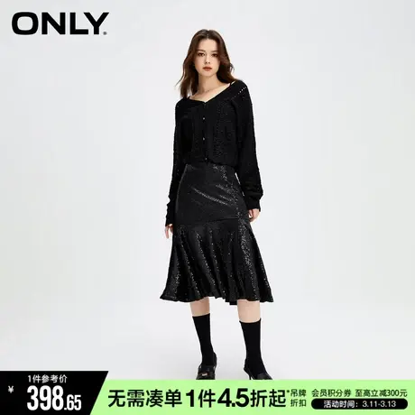 ONLY冬季气质休闲镂空花纹针织套装连衣裙女|123446007图片