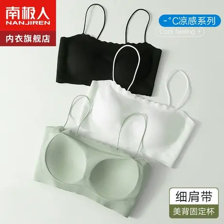 冰丝无痕内衣女抹胸防走光夏季内搭吊带背心细肩带裹胸薄款一片式商品大图