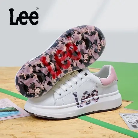 Lee厚底小白鞋女2025新款增高真皮板鞋女款夏季透气麦昆情侣鞋子图片