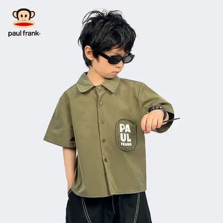 大嘴猴男童夏装衬衣2025新款夏季儿童打底衫男孩夏款短袖衬衫上衣商品大图