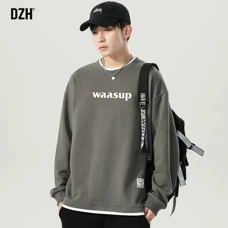 男士圆领假两件卫衣男潮春秋款上衣潮牌2023新款长袖t恤宽松秋季图片