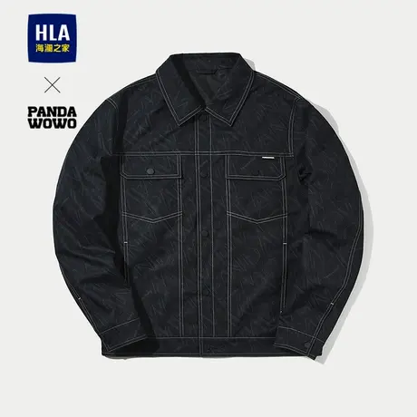 HLA/海澜之家panda wowo熊猫满身印花夹克25秋新潮流工装外套男装图片