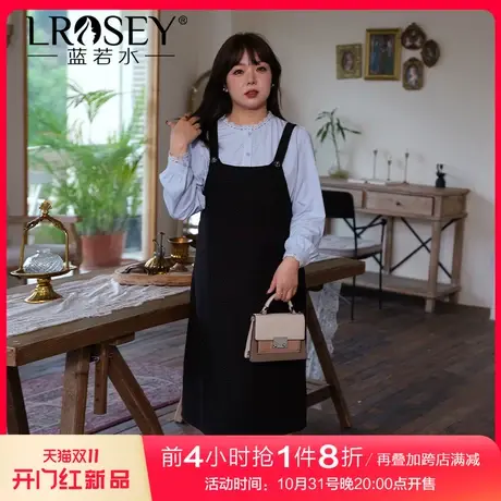 蓝若水大码女装法式复古背带裙冬季新款胖MM巨显瘦遮肉减龄连衣裙图片