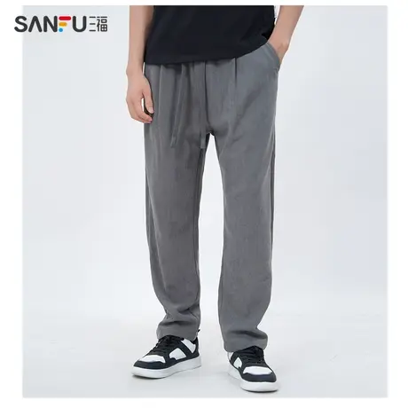 三福秋季新款直筒休闲透气日式哈伦裤男宽松舒适百搭长裤478419商品大图