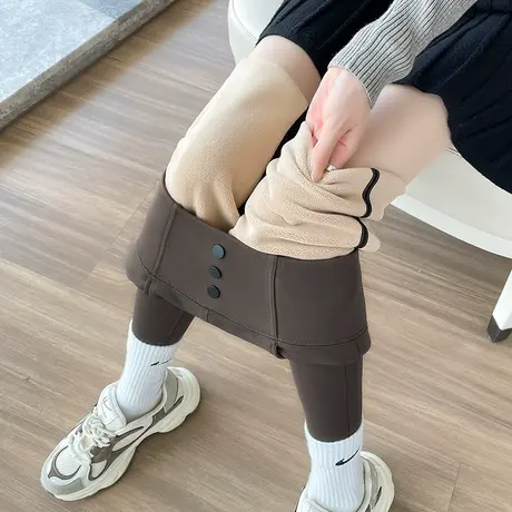 黑色鲨鱼裤女外穿2024秋冬季加绒加厚高腰显瘦提臀瑜伽打底芭比裤图片