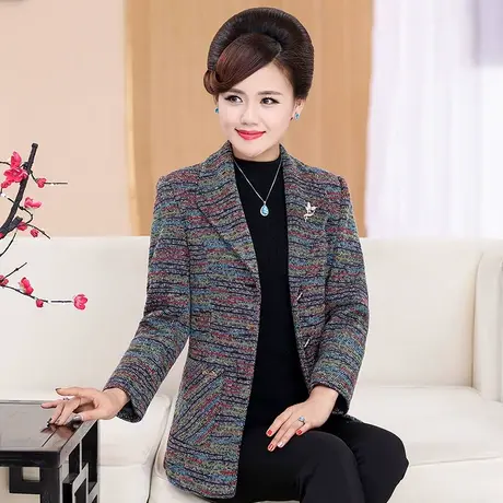妈妈装春秋外套女40岁50中年女秋装2021新款套装中老年人短款上衣图片