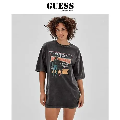 【38上新季】GUESS Originals女复古涂鸦休闲短袖T恤裙上衣商品大图