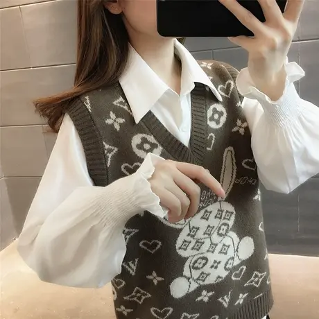 针织马甲背心女设计感小众女装2023新款坎肩叠穿小背心毛衣女外搭商品大图