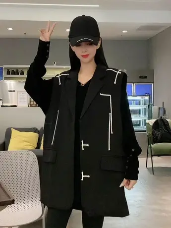 西装马甲女秋款2023年新款韩版坎肩春秋时尚西服马夹薄款外搭背心商品大图