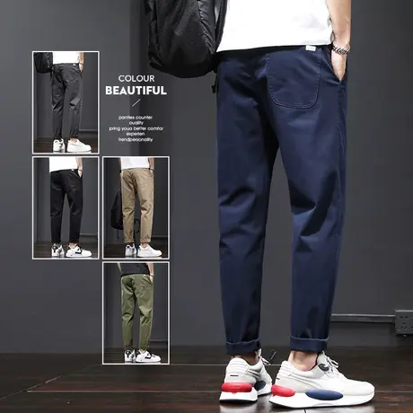 纯棉九分休闲裤男士直筒宽松夏季薄款潮牌男裤子2024年新款春秋款商品大图