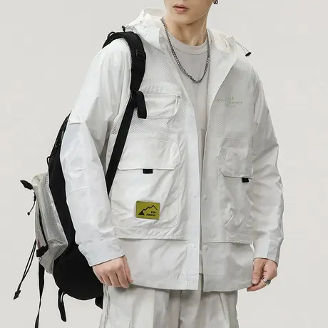 设计感高端防风防水户外冲锋衣外套秋冬季男士潮牌连帽夹克上衣服商品大图