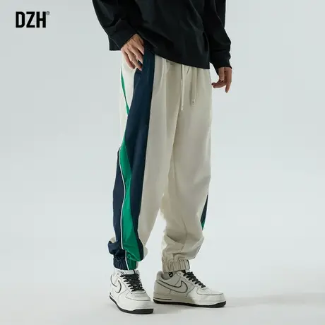 男士美式休闲裤男春秋季束脚宽松拼接工装裤子男款2024新款运动裤商品大图