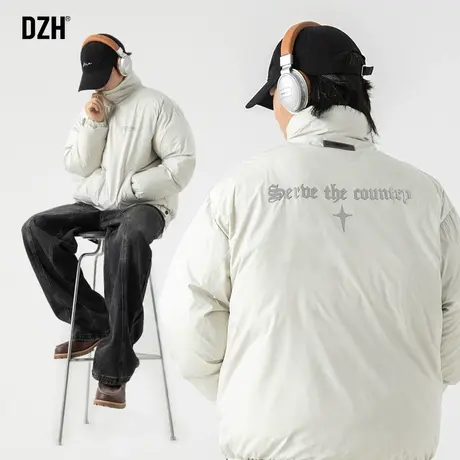 男士刺绣棉衣男冬季短款棉服男款美式外套2024新款潮加厚保暖棉袄商品大图