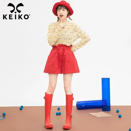 奇趣牛奶猫印花黄色长袖t恤女2023夏季新轻薄微透防晒衫图片