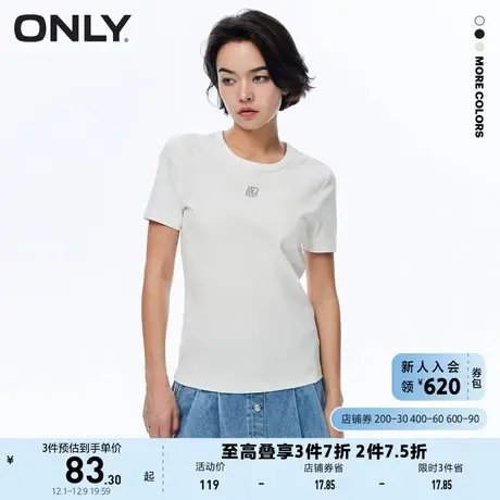 ONLY奥莱夏季通勤简约直筒圆领短袖T恤女商品大图