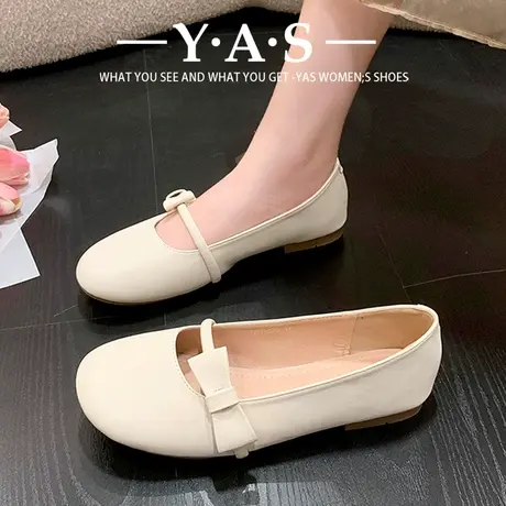 软底2024春季新款玛丽珍蝴蝶结日系休闲单鞋女百搭日常圆头粗跟潮商品大图